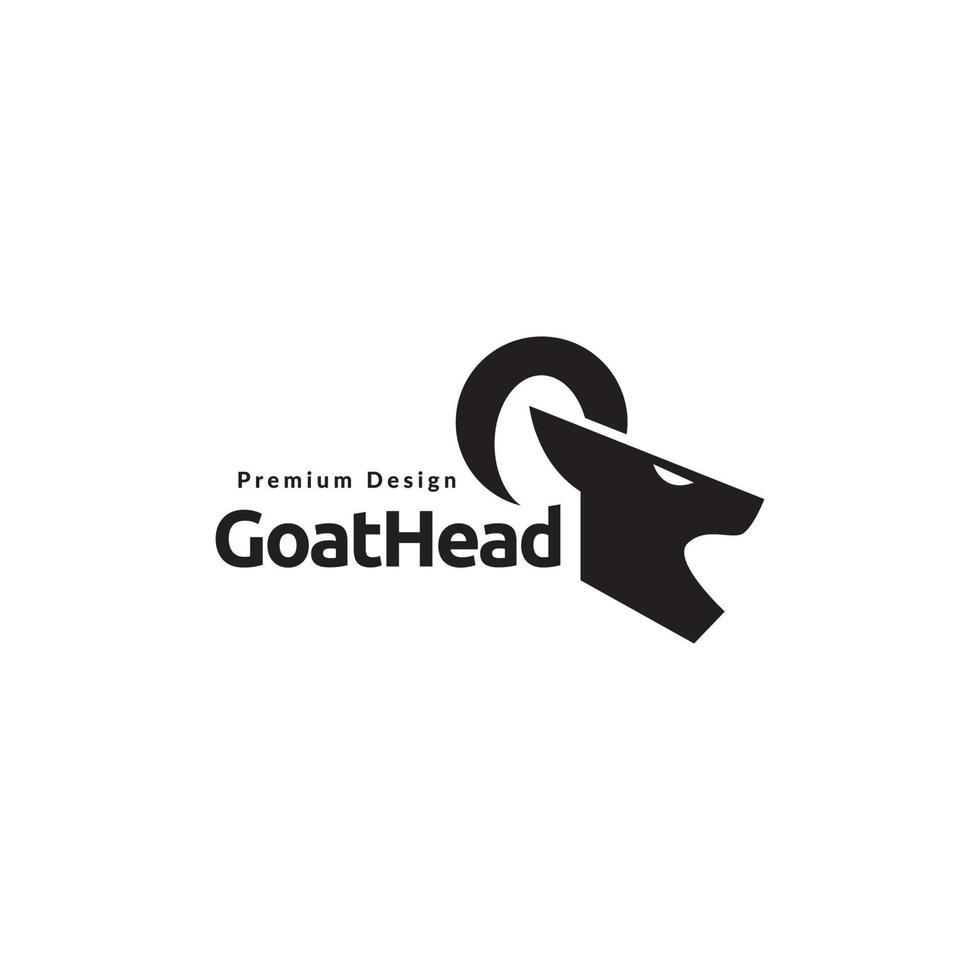 logotipo de cabra de montanha de cabeça geométrica vetor
