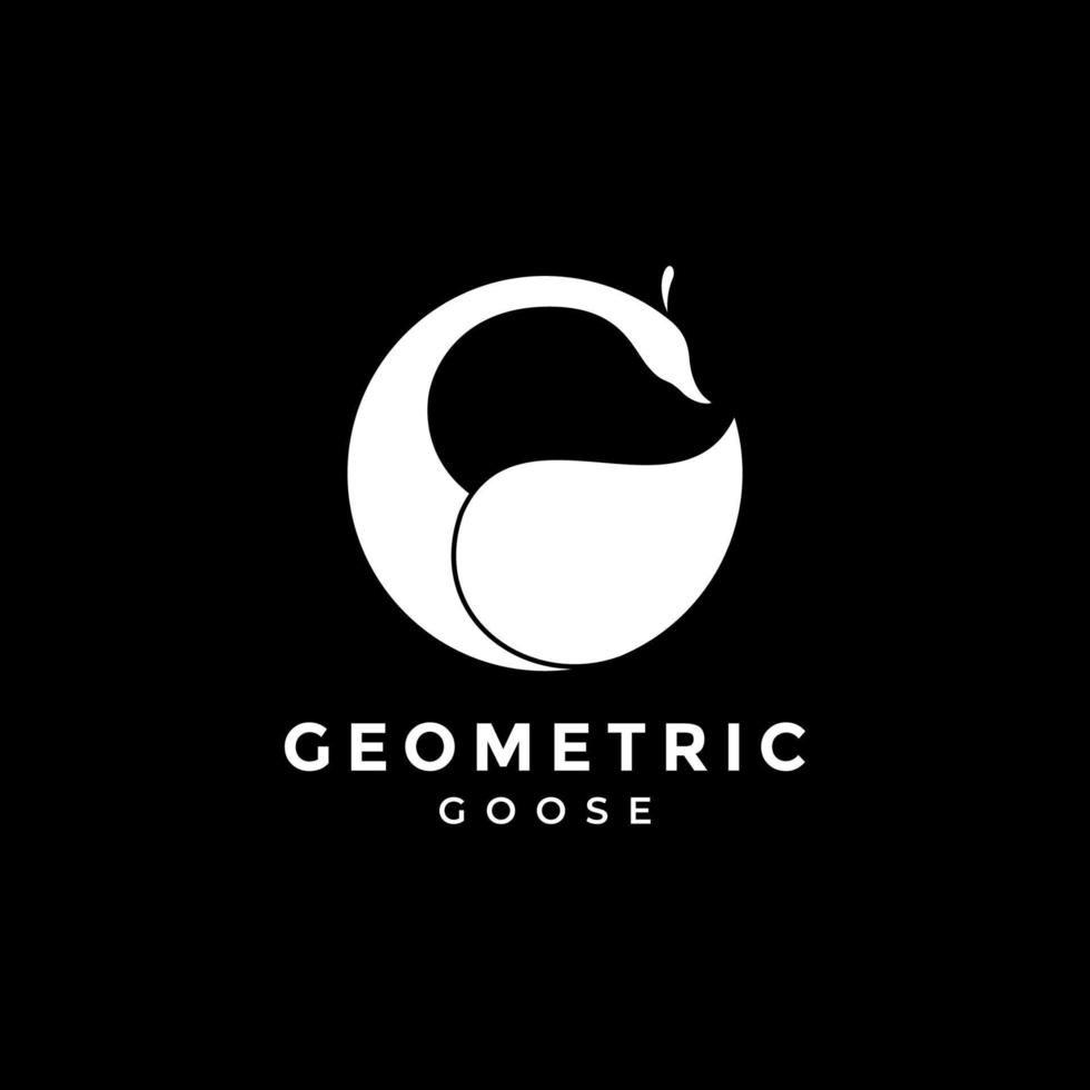 design de logotipo de cisne de ganso geométrico vetor