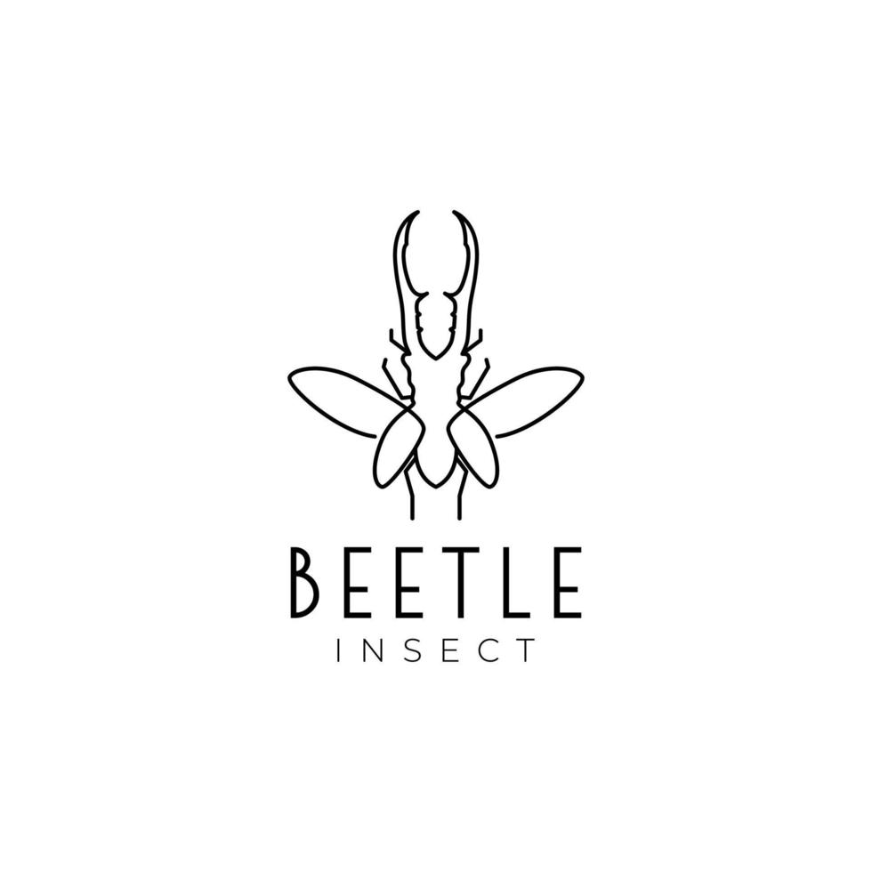design de logotipo de besouro macho de inseto vetor