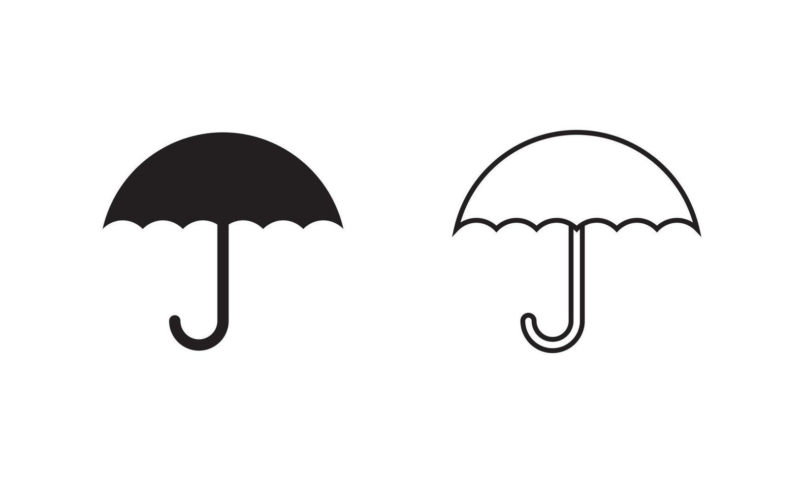 logotipo de guarda-chuva em cores pretas ilustração vetorial livre. vetor