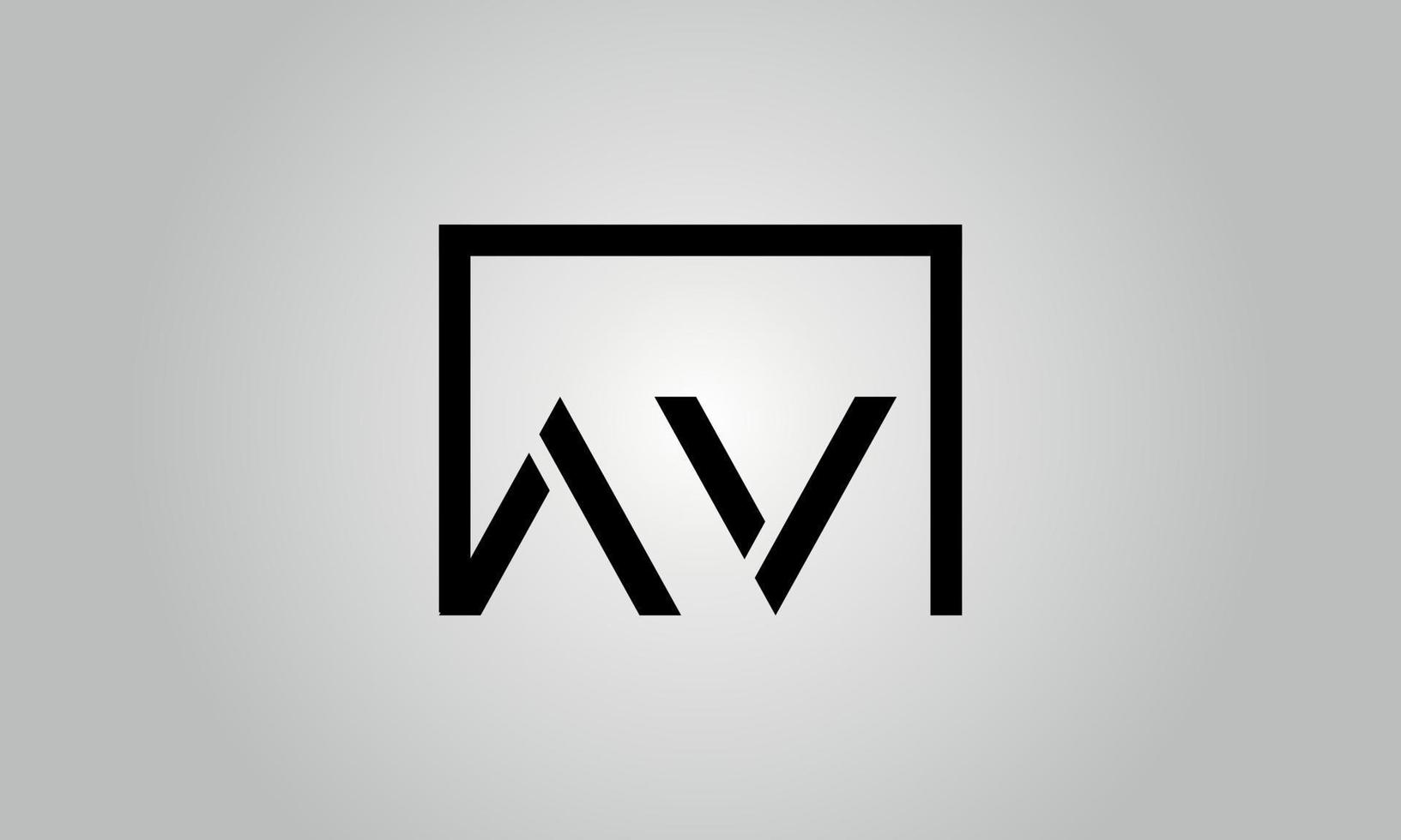 design de logotipo de letra av. logotipo av com forma quadrada em cores pretas modelo de vetor livre.
