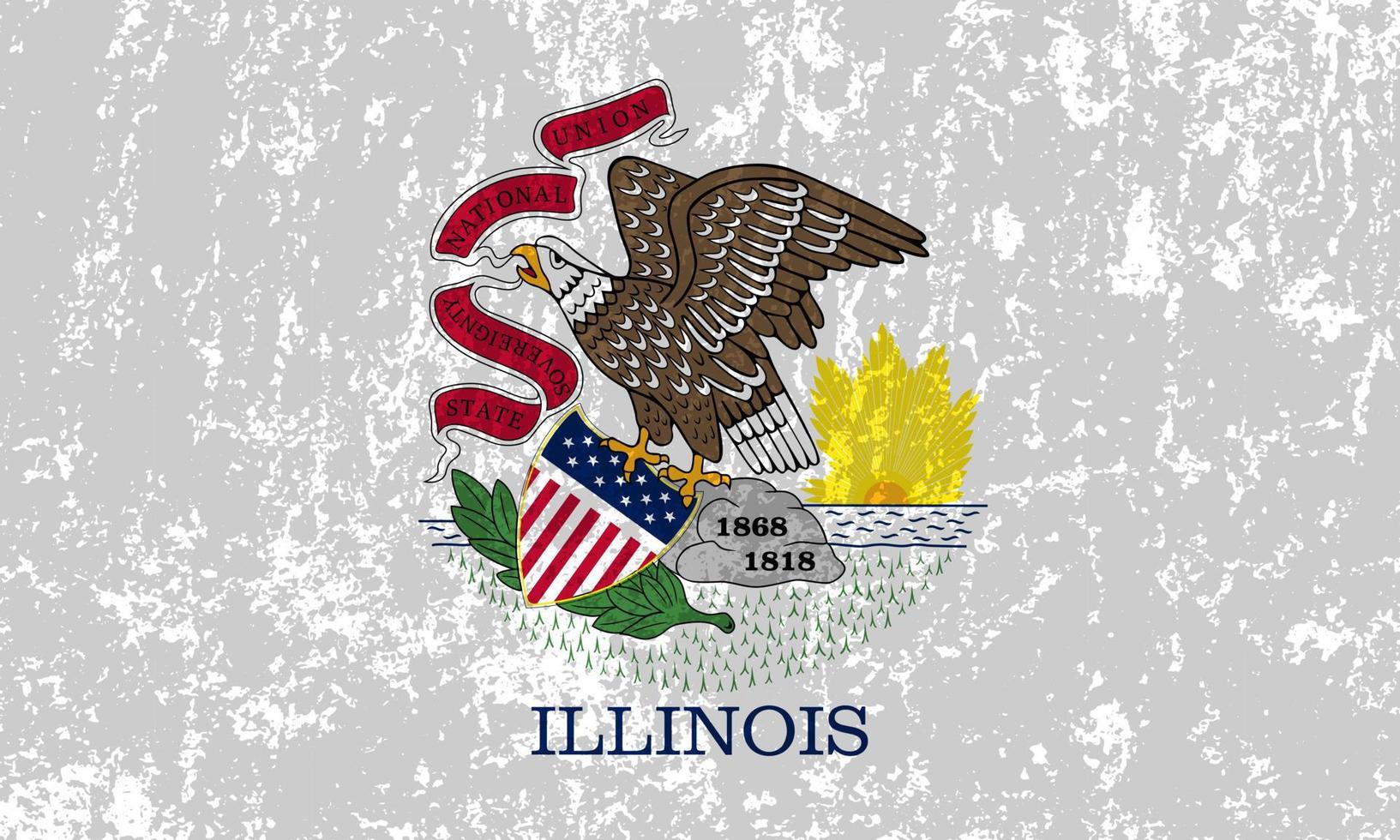Bandeira grunge do estado de Illinois. ilustração vetorial. vetor