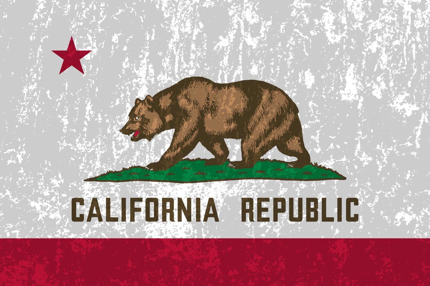 bandeira grunge do estado da Califórnia. ilustração vetorial. vetor