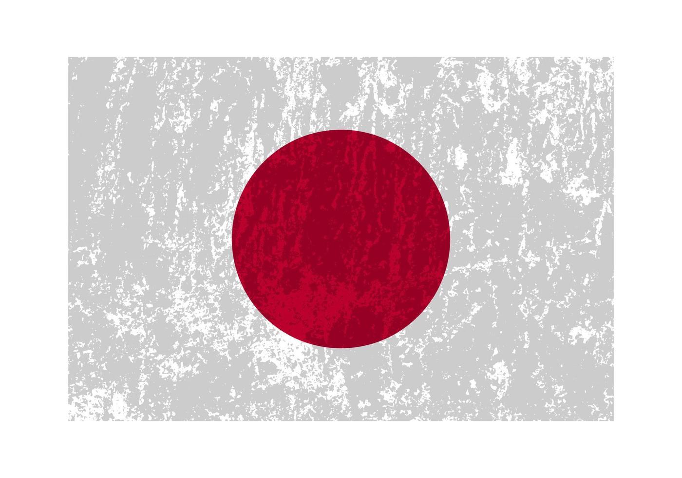 bandeira do grunge do japão, cores oficiais e proporção. ilustração vetorial. vetor