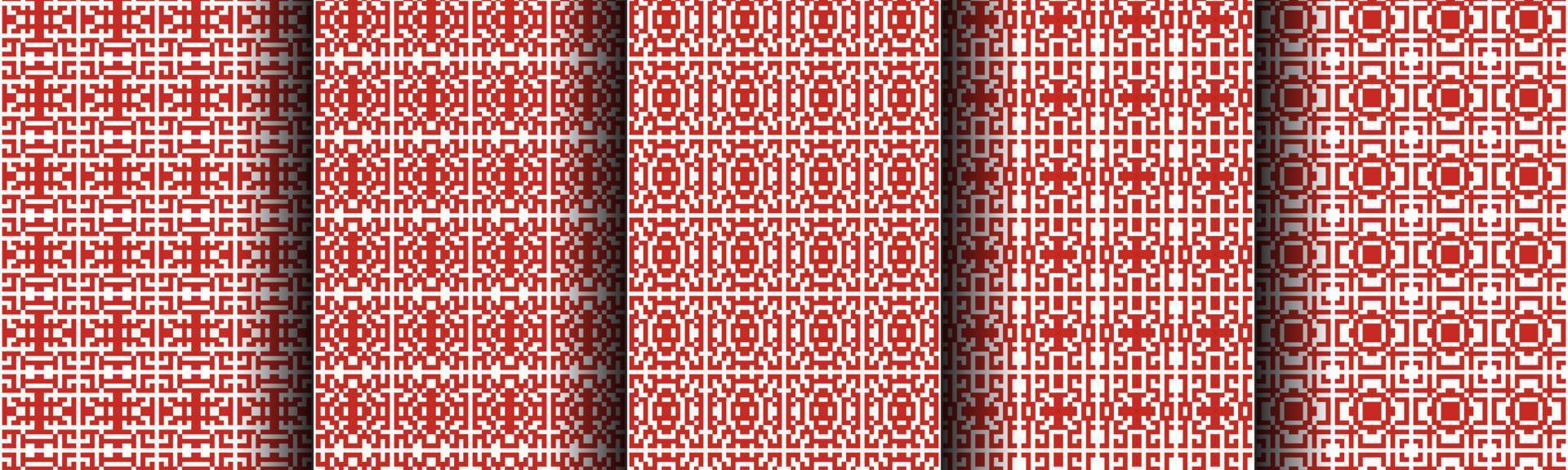 uma coleção de coleção de padrões de fundo vermelho geométrico moderno para banners, panfletos, cartazes, papéis, etc vetor
