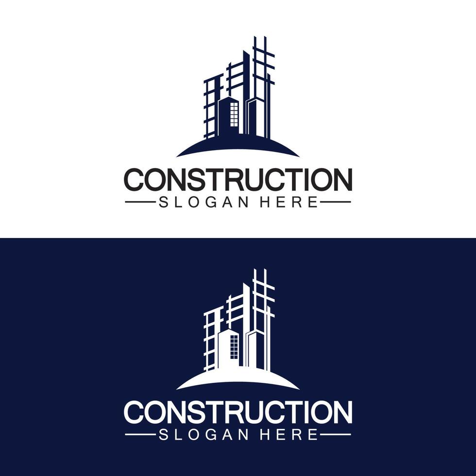 construção, reparo doméstico e design de logotipo de conceito de construção, modelo de logotipo de vetor de construção de casa