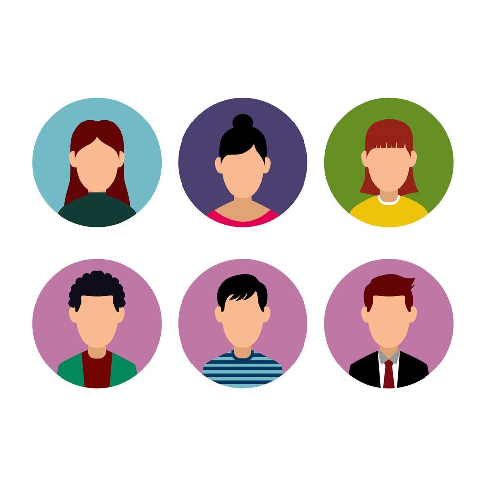 conjunto de ícones de perfil de avatar, incluindo masculino e feminino vetor