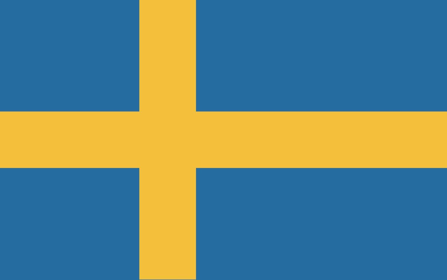 vetor de bandeira sueca bandeira desenhada à mão, vetor de coroa sueca desenhado à mão