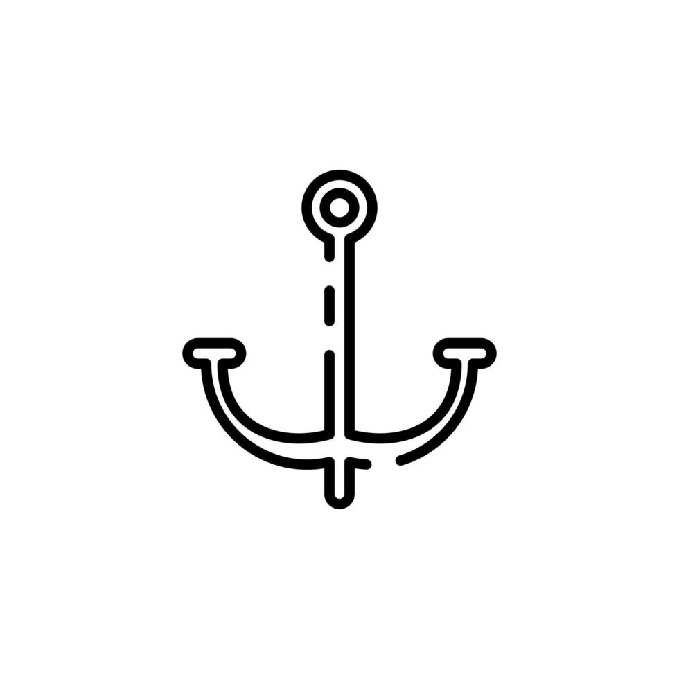 âncora, modelo de logotipo de ilustração vetorial ícone de linha pontilhada porta. adequado para muitos propósitos. vetor