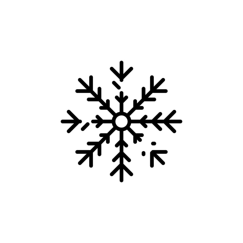 inverno, queda de neve, neve, modelo de logotipo de ilustração vetorial de ícone de linha pontilhada de floco de neve. adequado para muitos propósitos. vetor