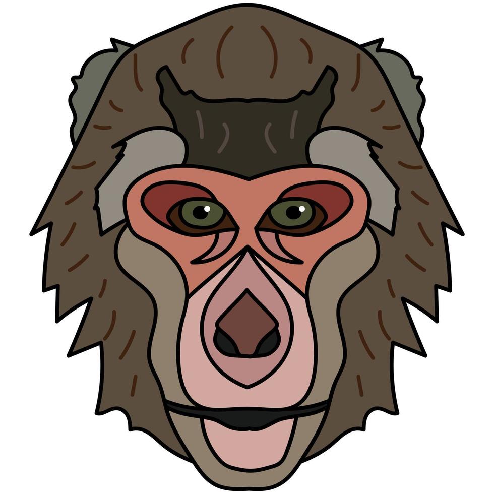 ilustração de cabeça de macaco, logotipo de estilo simples. gráficos de vetor de imagem dos desenhos animados.