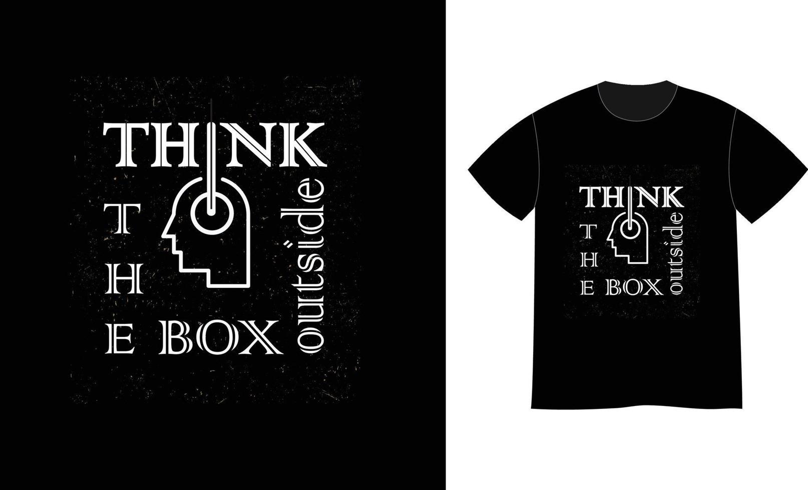 pense fora da caixa, estampa de citações, design de camiseta vetor