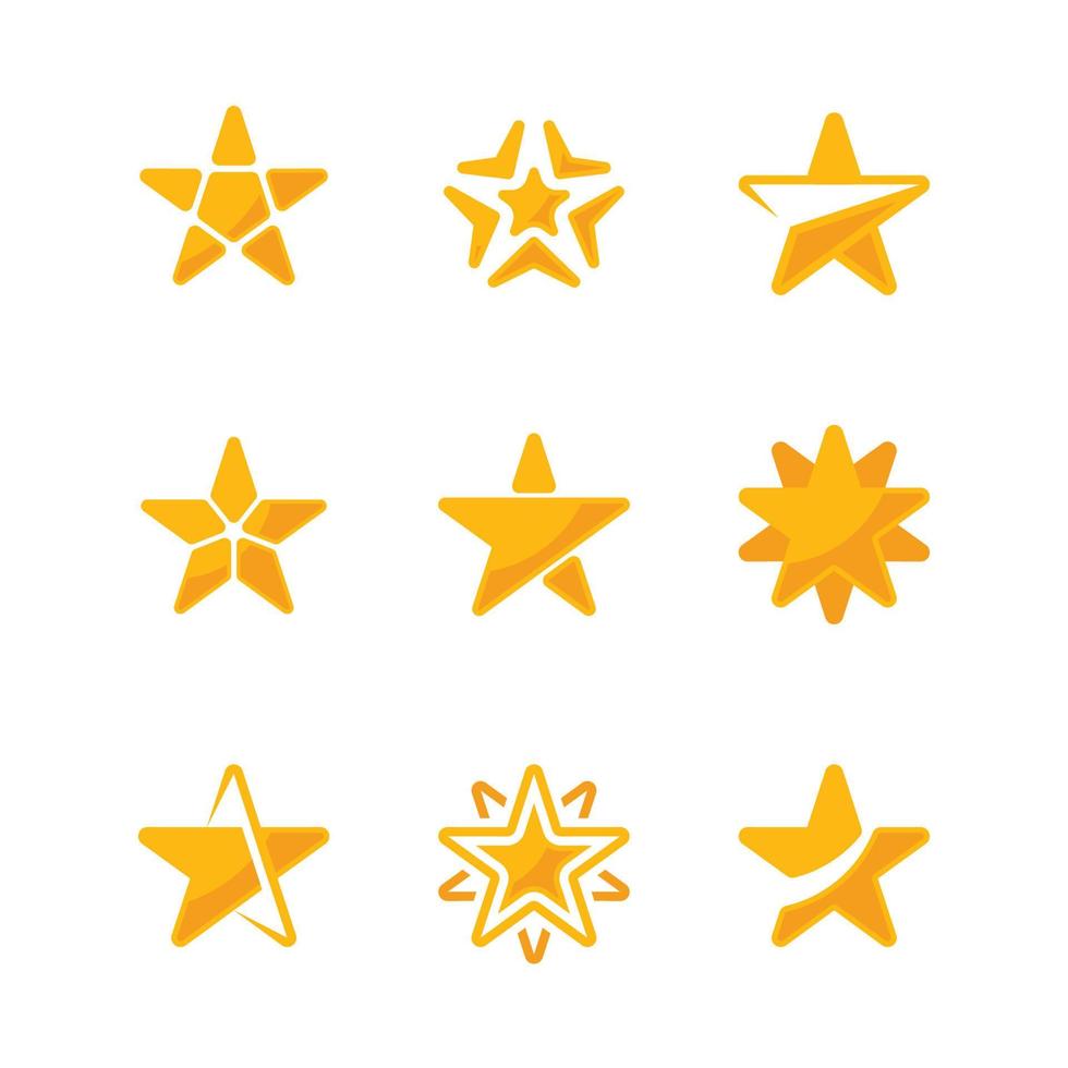 conjunto de conceito de ícone de estrela vetor