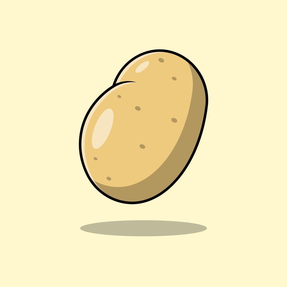 ilustração de ícone de vetor de desenhos animados de batata vegetal. conceito de desenho animado plano