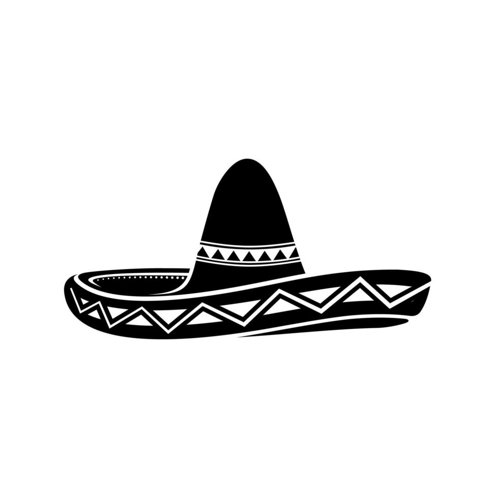 design de vetor de chapéu sombrero mexicano simples