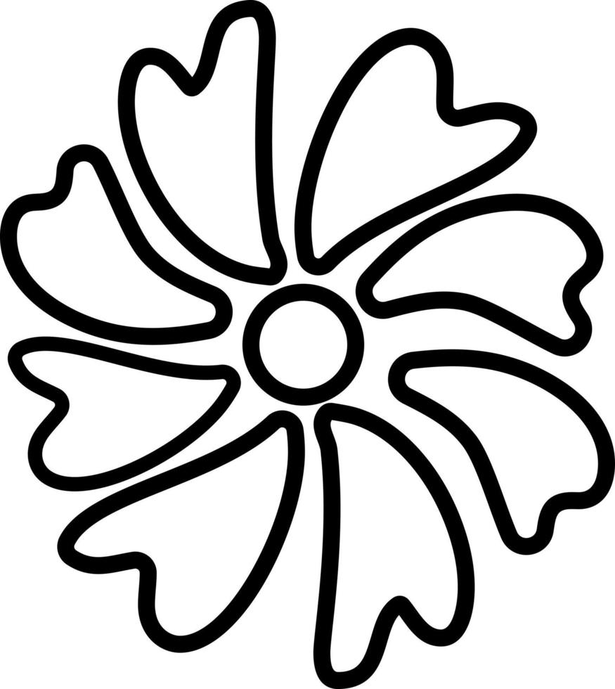 arte de doodle de silhueta de ícone de flor vetor