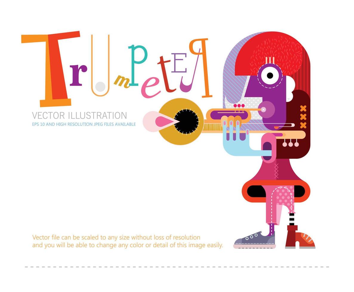 músico tocando trompete vector design de cartaz