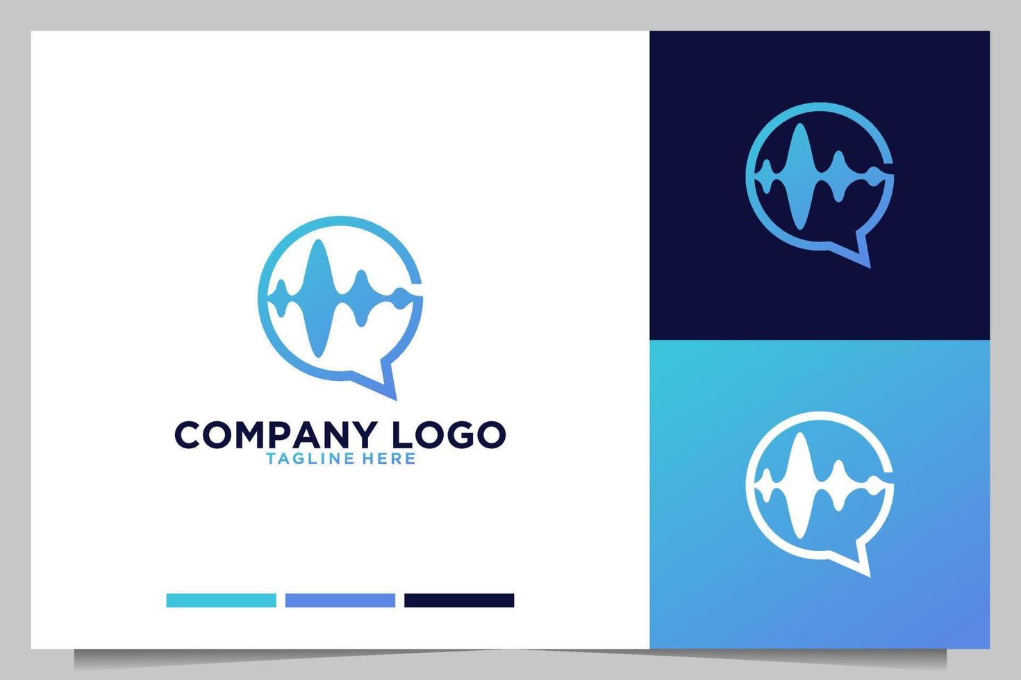 conversar com design de logotipo de som vetor