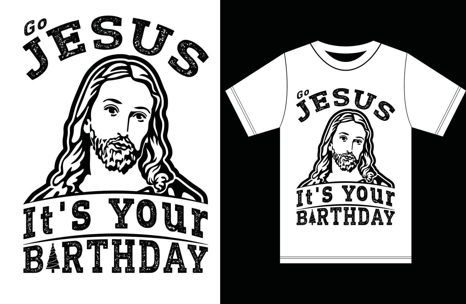 vai jesus é seu aniversário. camiseta jesus amante. Feliz Natal. vetor