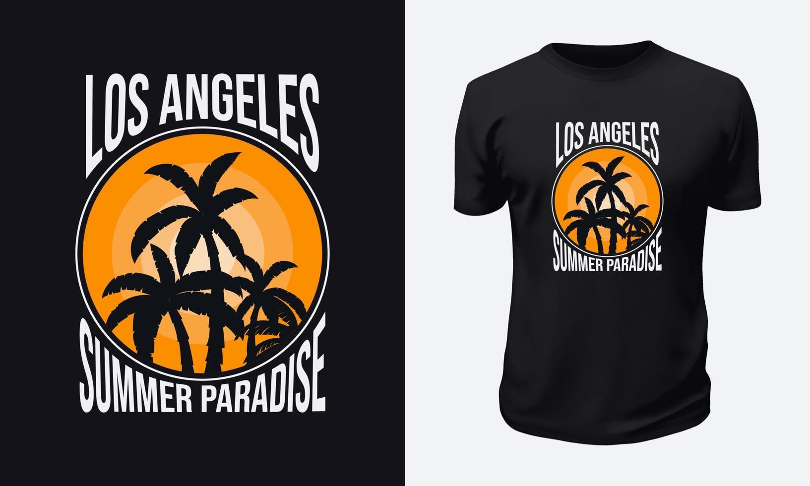 design de camiseta de verão e praia vetor