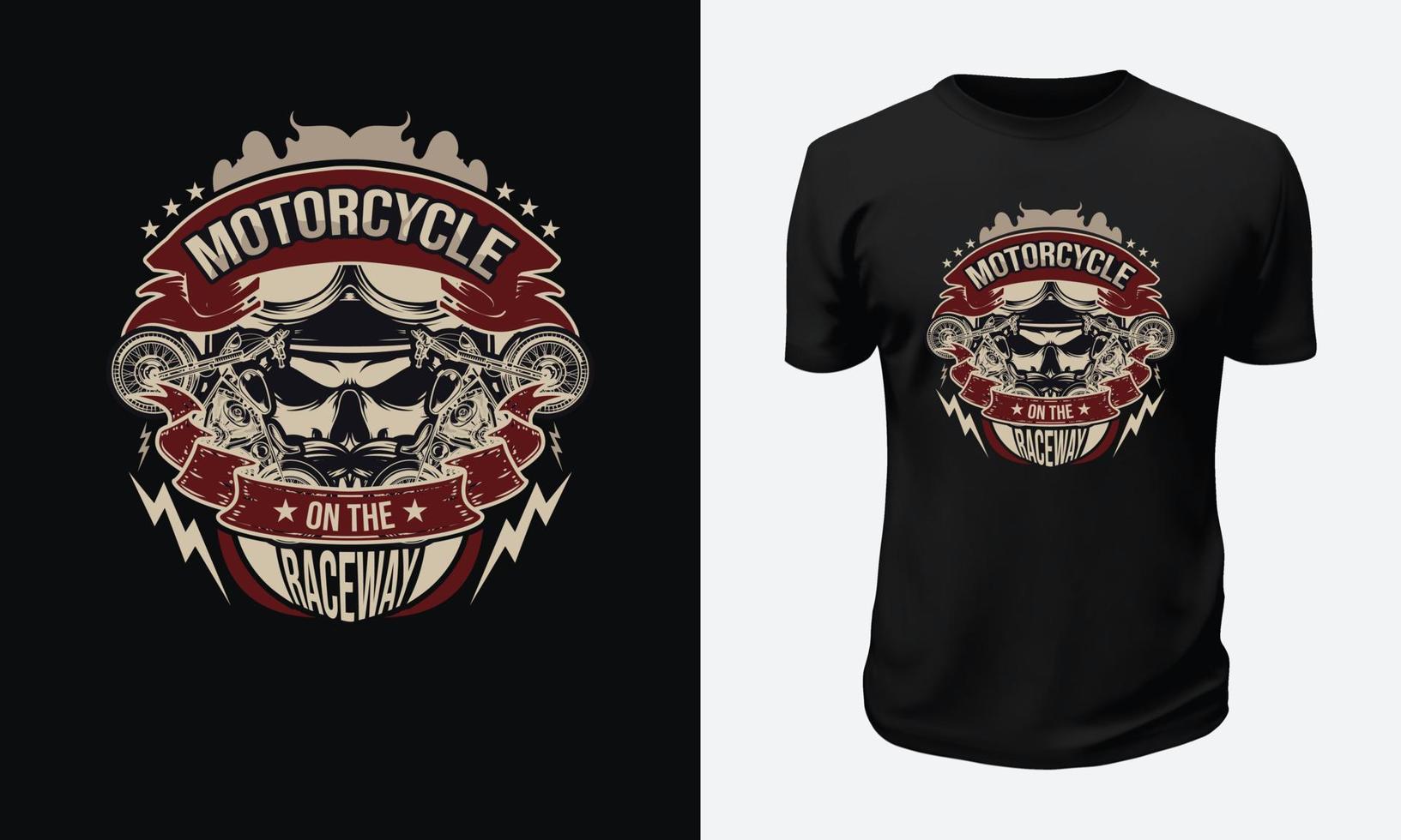 design de camiseta de moto e corrida vetor