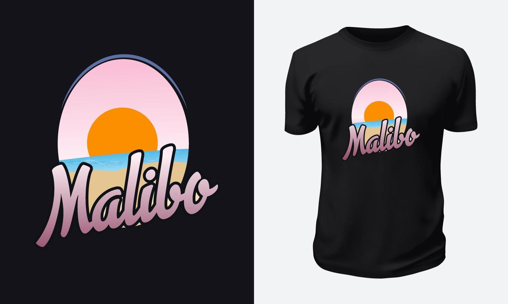 design de camiseta de verão e praia vetor