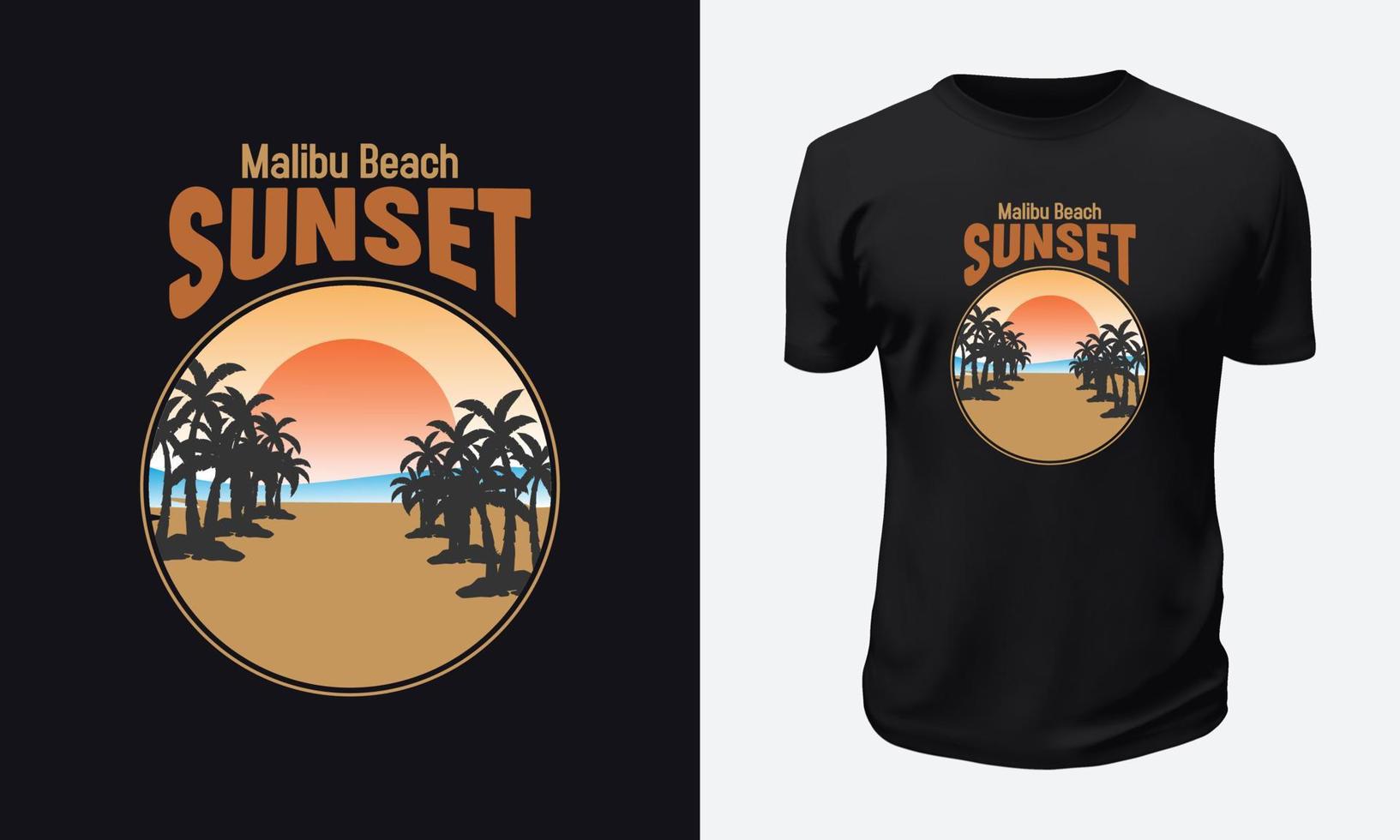 design de camiseta de verão e praia vetor