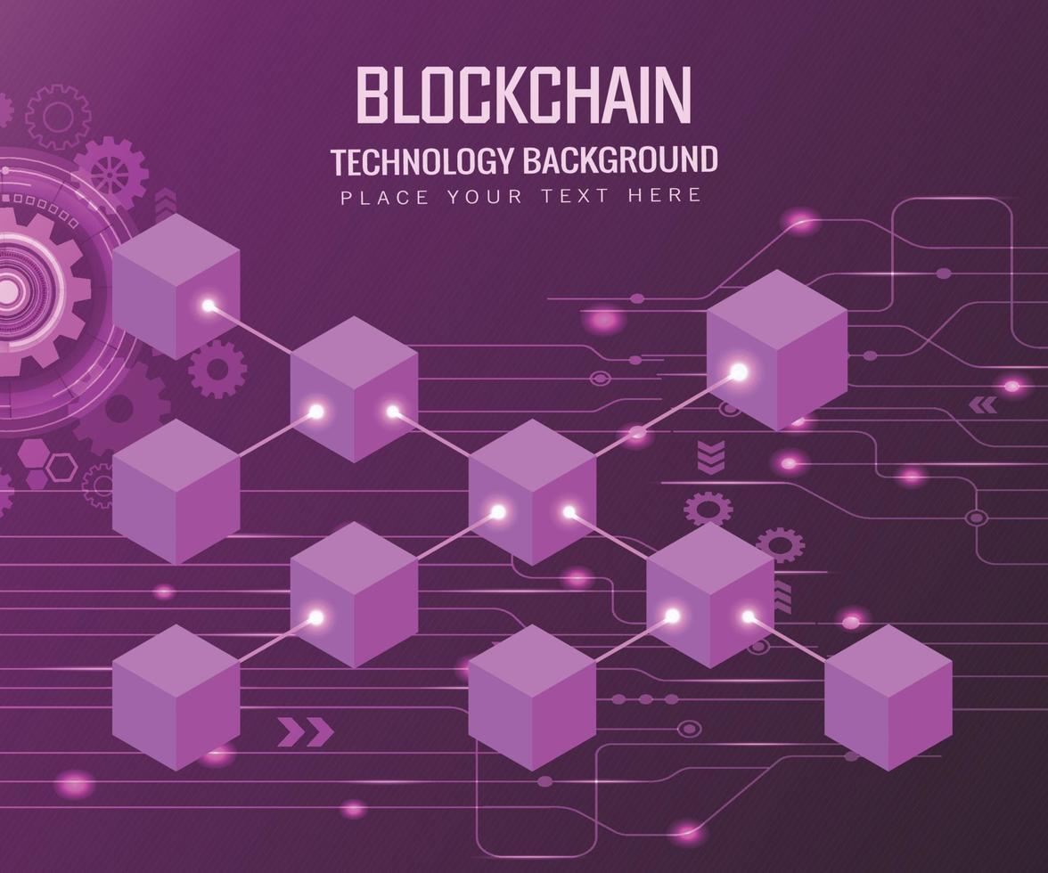 fundo de bitcoin e criptomoeda e vetor isométrico de neon ultravioleta de cadeia de blocos de tecnologia