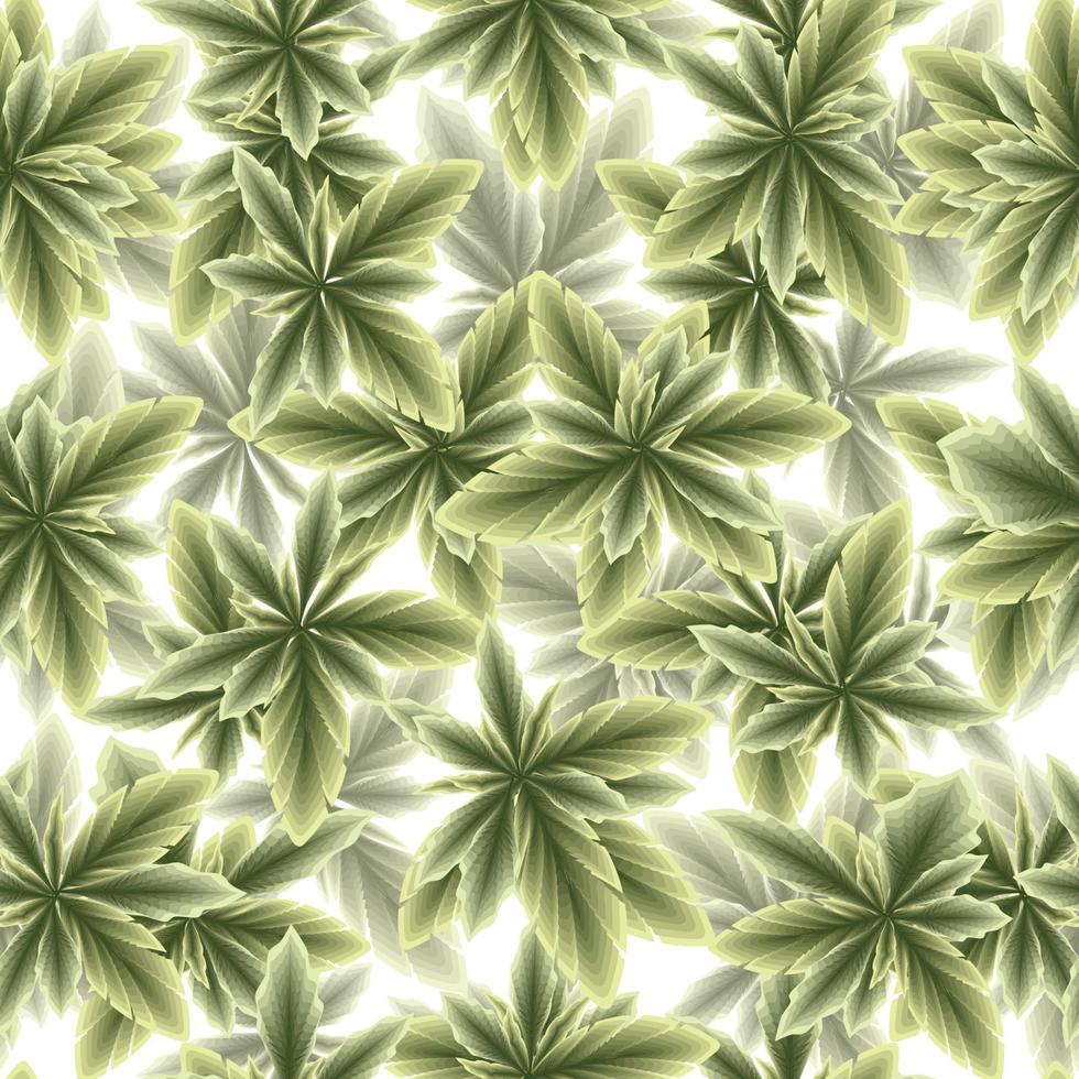 folhas verdes sem costura vetor padrão decorativo com plantas tropicais e folhagens em fundo branco. papel de parede da natureza. estampas da selva. fundo de trópicos exóticos. ilustração de plantas. imprime textura