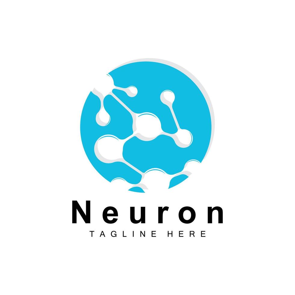 design de logotipo de neurônio vetor ilustração de células nervosas marca de saúde de dna molecular