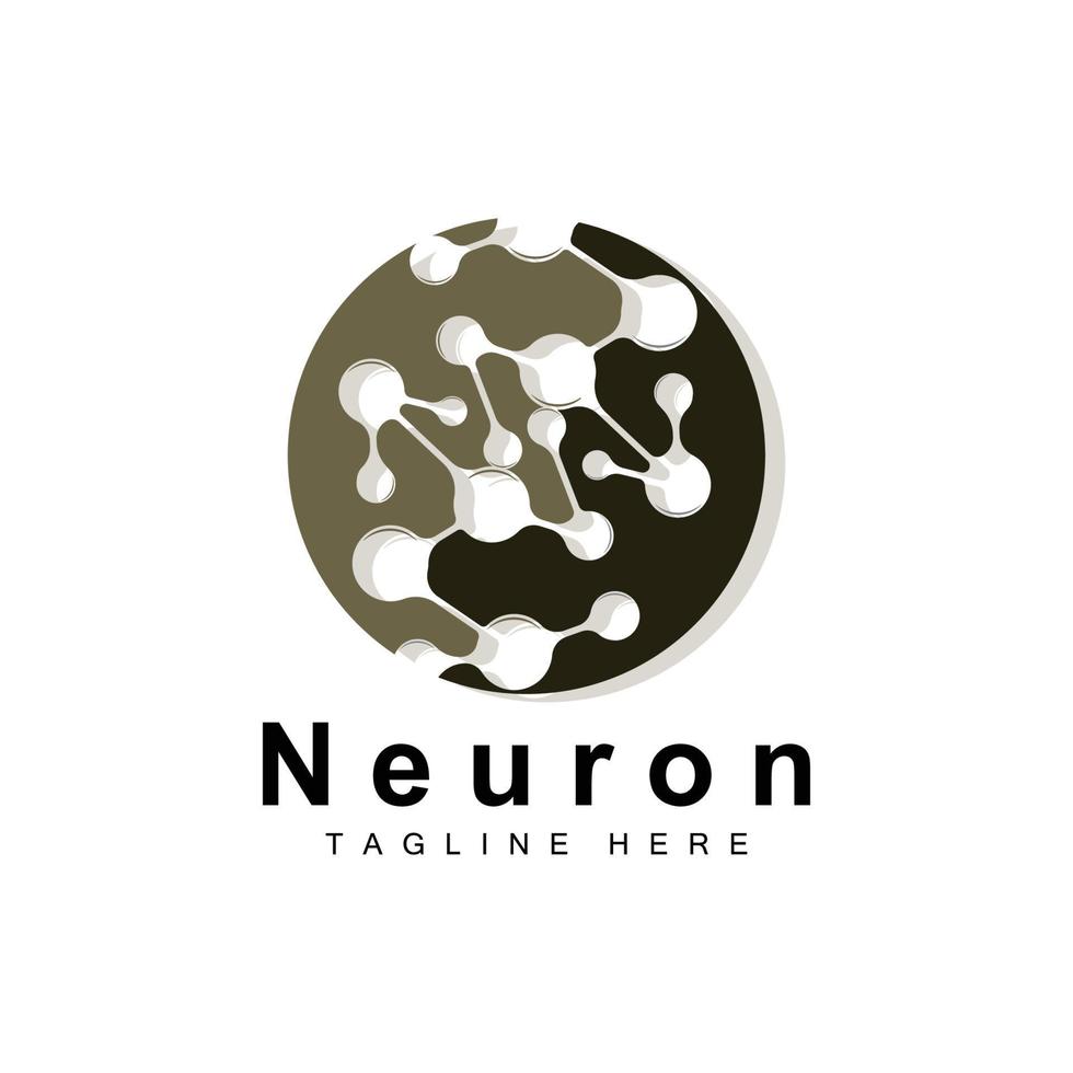 design de logotipo de neurônio vetor ilustração de células nervosas marca de saúde de dna molecular