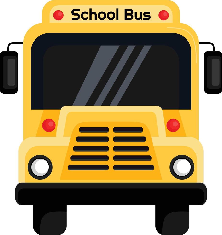 Desenho de ônibus escolar amarelo com placa de parada de ônibus