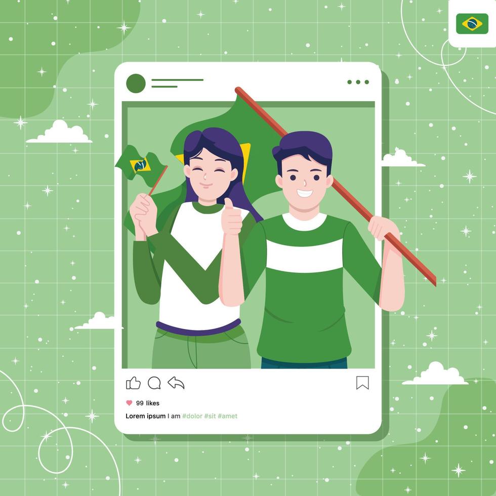 ilustração do conceito do dia da independência do brasil vetor