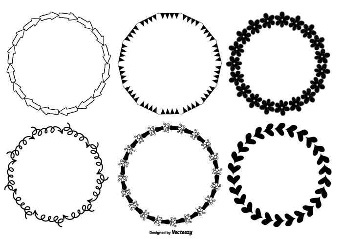 Bonitos quadros de estilo desenhados à mão vetor