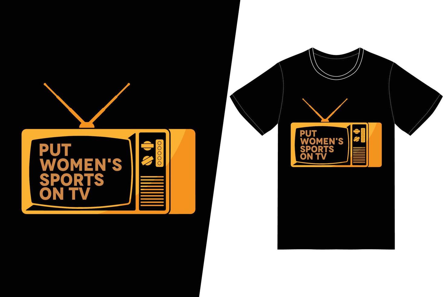 colocar esportes femininos no design de futebol de tv. vetor de design de t-shirt de futebol. para impressão de camisetas e outros usos.