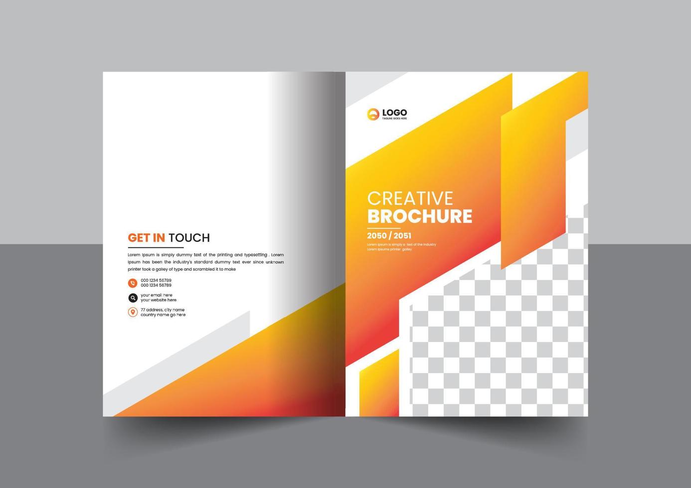 brochura de perfil da empresa corporativa relatório anual livreto proposta design de conceito de layout de página de capa vetor