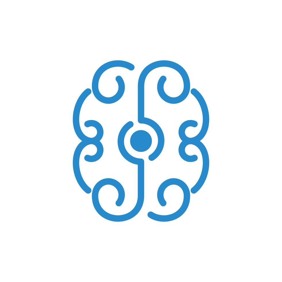 cérebro redemoinho logotipo simples moderno abstrato vetor