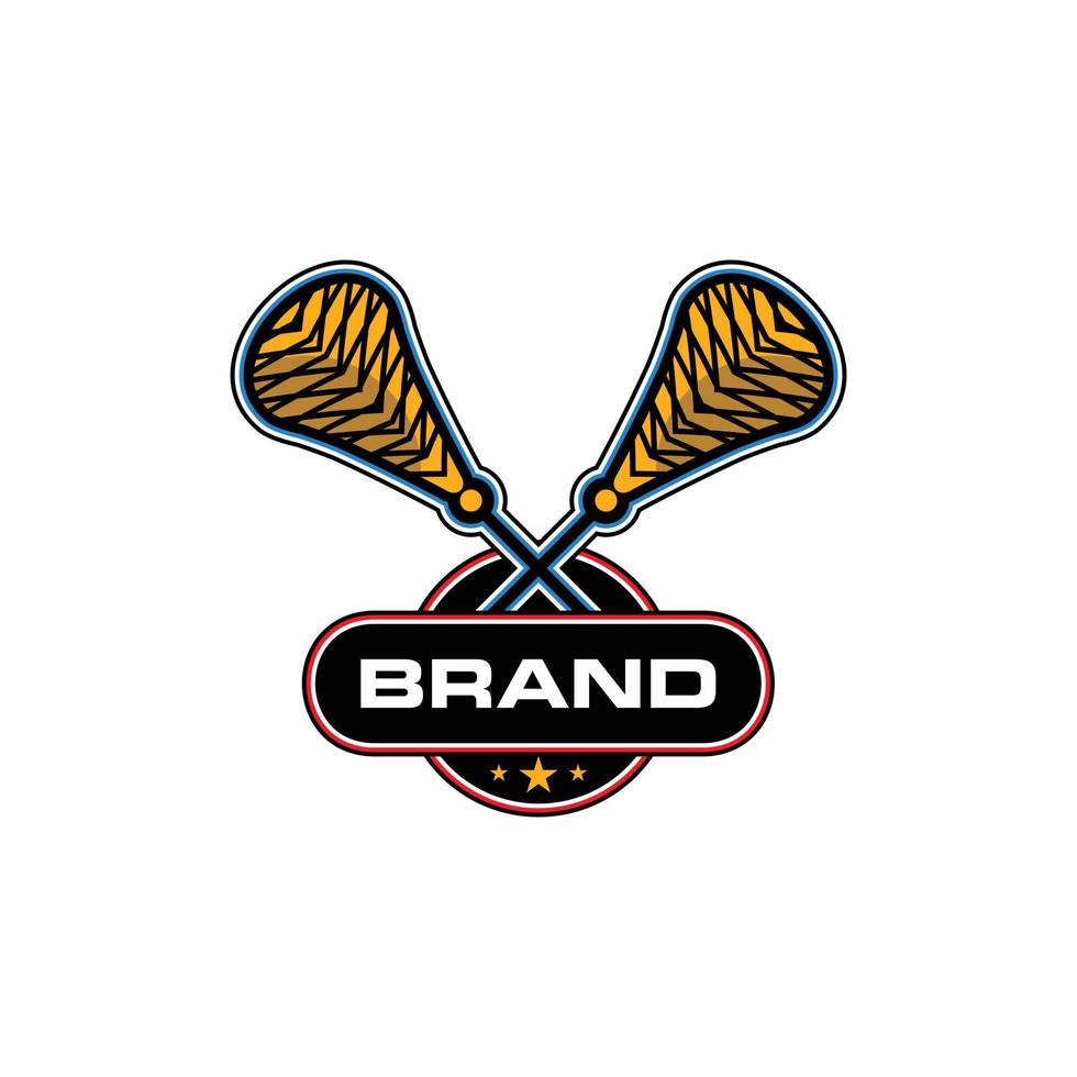 logotipo de ilustração de distintivo de esporte de lacrosse vetor