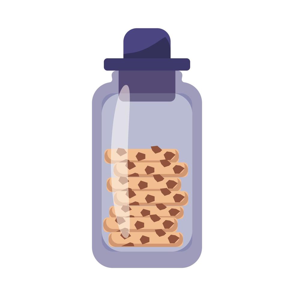 biscoitos em uma jarra de vidro. ilustração vetorial de desenho animado vetor