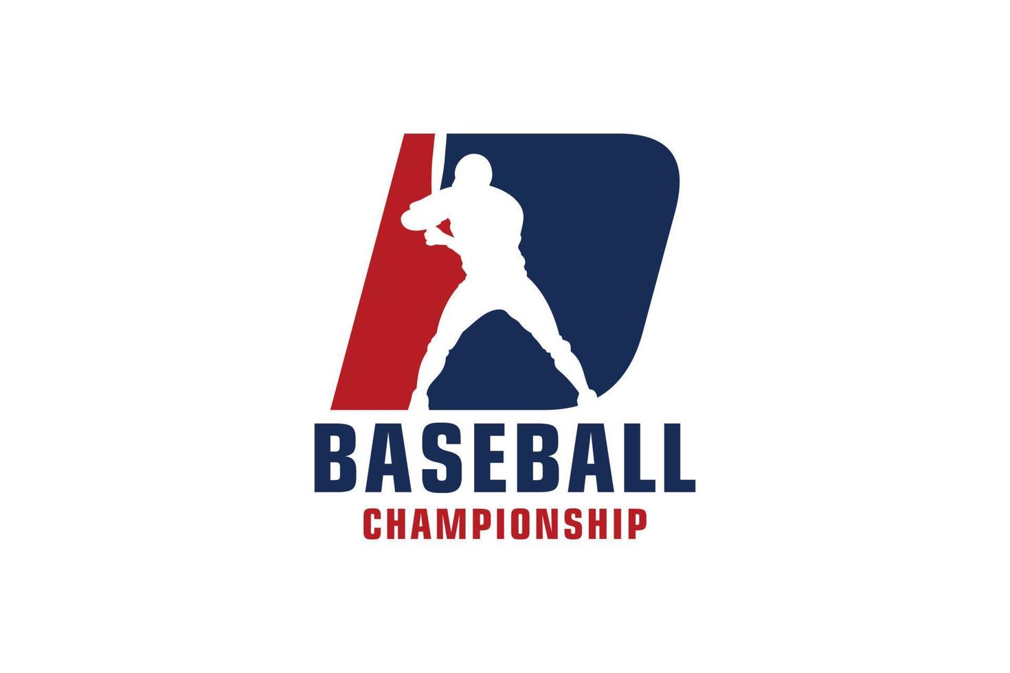 letra d com design de logotipo de beisebol. elementos de modelo de design vetorial para equipe esportiva ou identidade corporativa. vetor