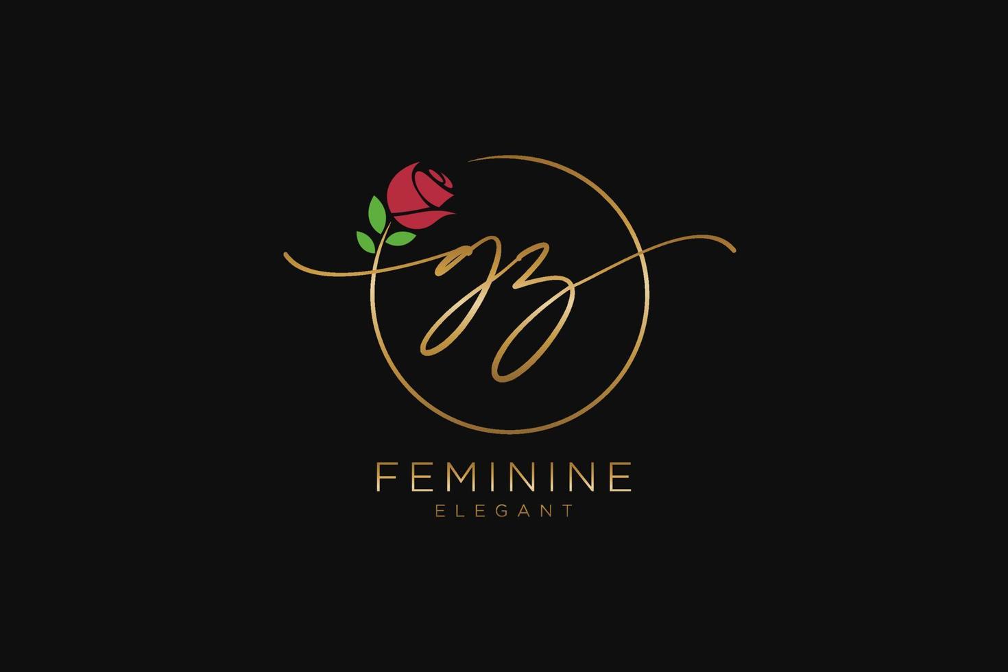 monograma de beleza de logotipo feminino inicial gz e design de logotipo elegante, logotipo de caligrafia de assinatura inicial, casamento, moda, floral e botânico com modelo criativo. vetor