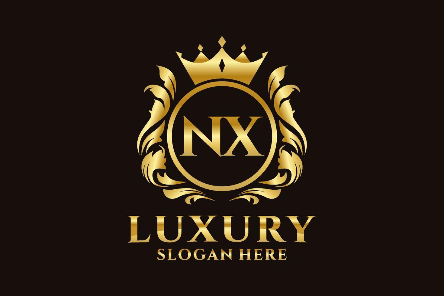 modelo de logotipo de luxo real inicial nx letter em arte vetorial para projetos de marca luxuosos e outras ilustrações vetoriais. vetor