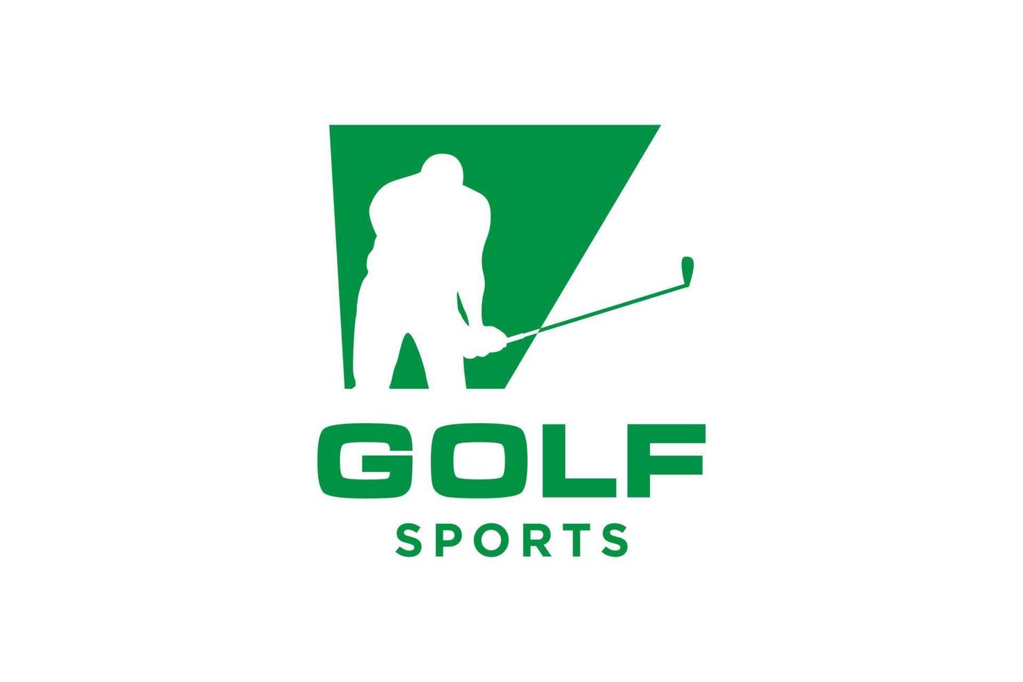 logotipo de ícone de letra do alfabeto v para modelo de vetor de design de logotipo de golfe, rótulo vetorial de golfe, logotipo do campeonato de golfe, ilustração, ícone criativo, conceito de design
