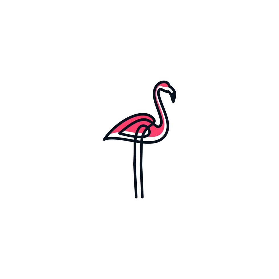 design de conceito de logotipo elegante simples flamingo. ilustração vetorial flamingo vetor