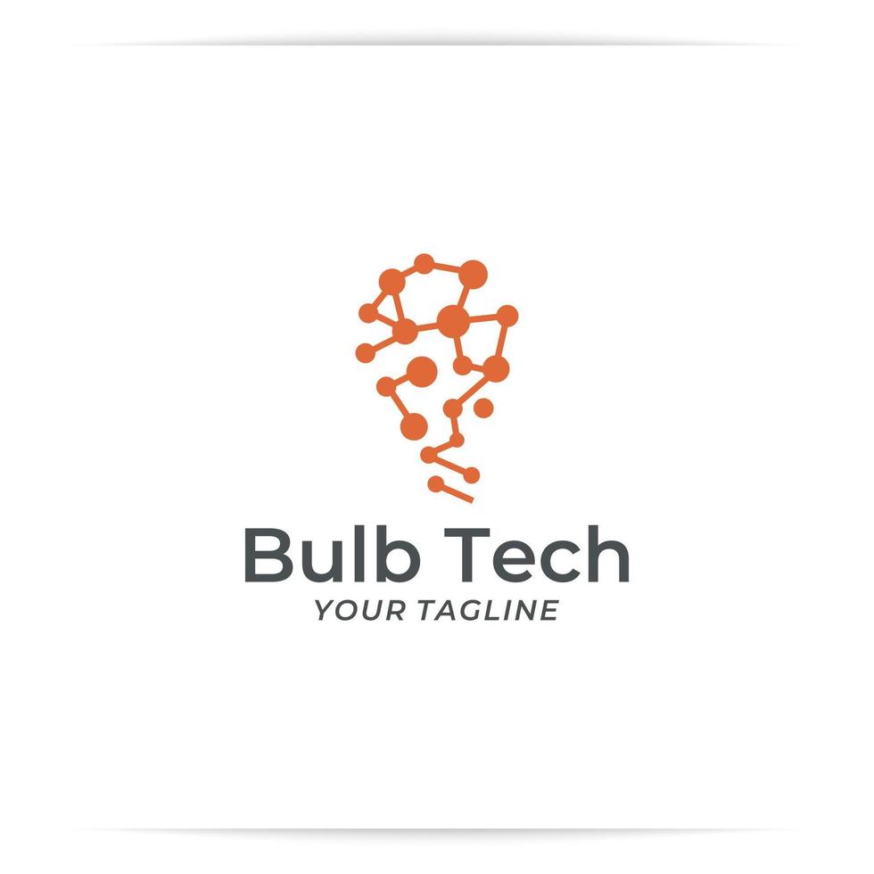 vetor de design de logotipo de tecnologia digital de bulbo