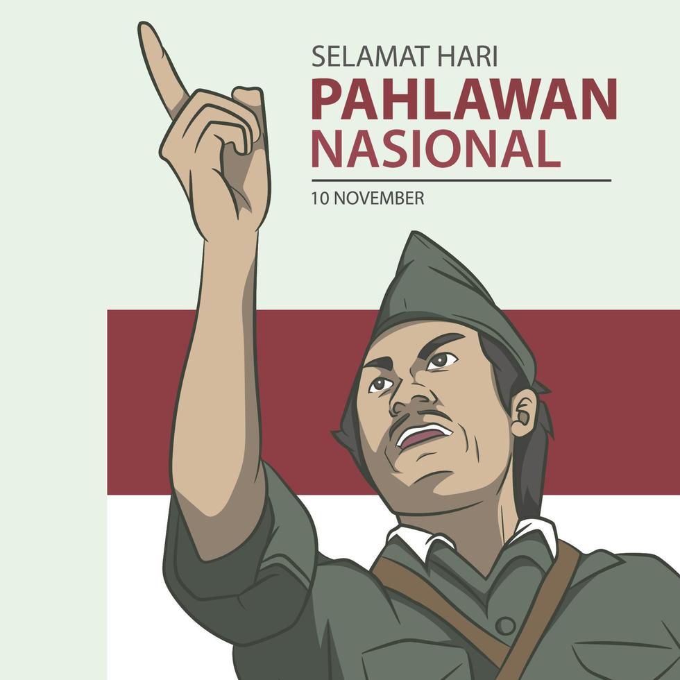 hari pahlawan nasional. dia do herói vetor