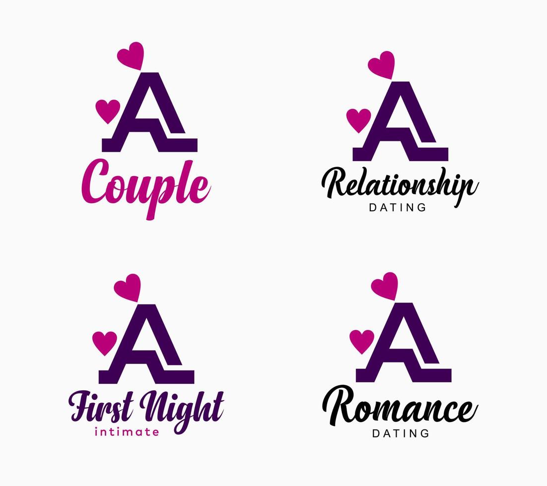 definir carta um casal de monograma data de grupo de romance íntimo se apaixonando vetor de design de logotipo