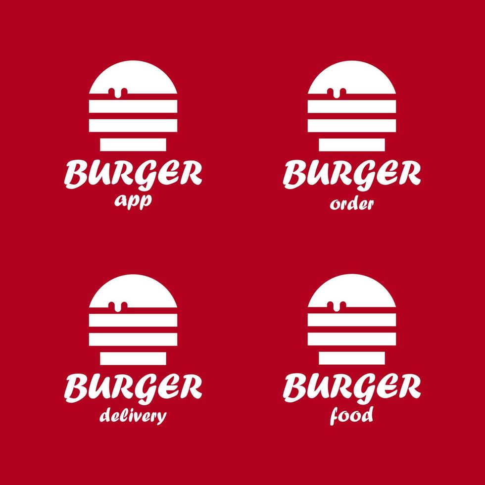 modelo de logotipo de símbolo de entrega de comida on-line de restaurante de hambúrguer vetor