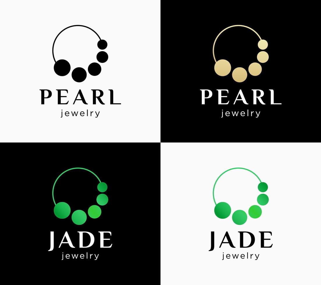 joalheria pedra preciosa pérola jade antigo luxo moda logotipo design vetor