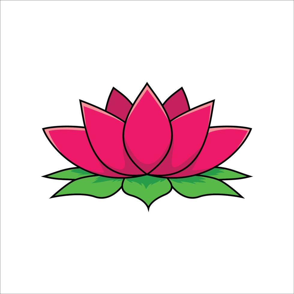 ilustração em vetor flor de lótus. belo sinal e símbolo da planta.